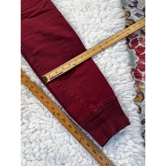 True Religion SportsWear Mens Denim Joggers 31x29 Dark Red Drawstring + Zip - Picture 4 of 10